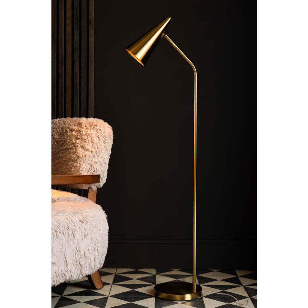 Contemporary Brass Floor Lamp - image 1