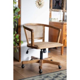 Wicker Swivel Desk Chair - thumbnail 1
