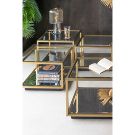 Gold Glass Modular Coffee Table - thumbnail 3