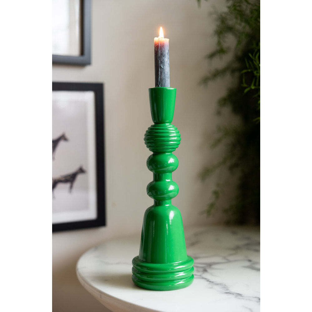 Emerald Green Candlestick Holder - image 1