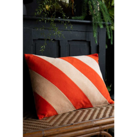 HKliving Red & Pink Stripe Velvet Cushion