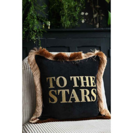 To The Stars Velvet Fringe Feather Filled Cushion