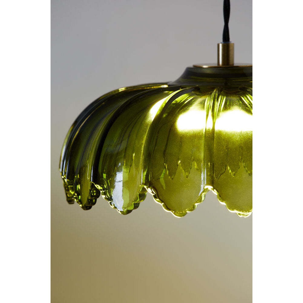 Gold & Green Pendant Desert Island Palm Light - image 1