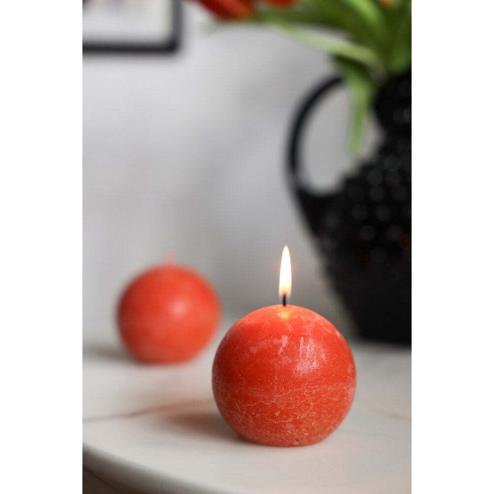 Unique Ball Candle In Rust Orange - image 1