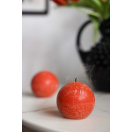 Unique Ball Candle In Rust Orange - thumbnail 2