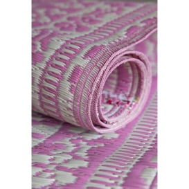 Recycled Plastic Garden Rug In Pink - thumbnail 2