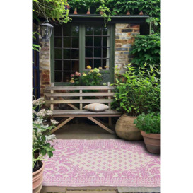Recycled Plastic Garden Rug In Pink - thumbnail 1