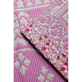 Recycled Plastic Garden Rug In Pink - thumbnail 3