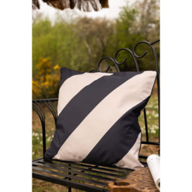 Black & Natural Stripe Outdoor Cushion - thumbnail 1
