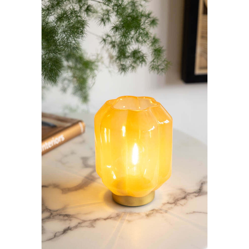 Orange & Gold Battery Powered Table Lamp - image 1