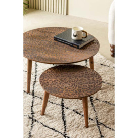 Natural Leopard Love Nest Of Coffee Tables