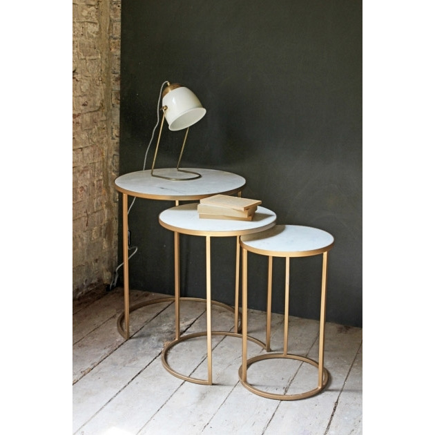 Round Nest of 3 Marble Side Tables - image 1