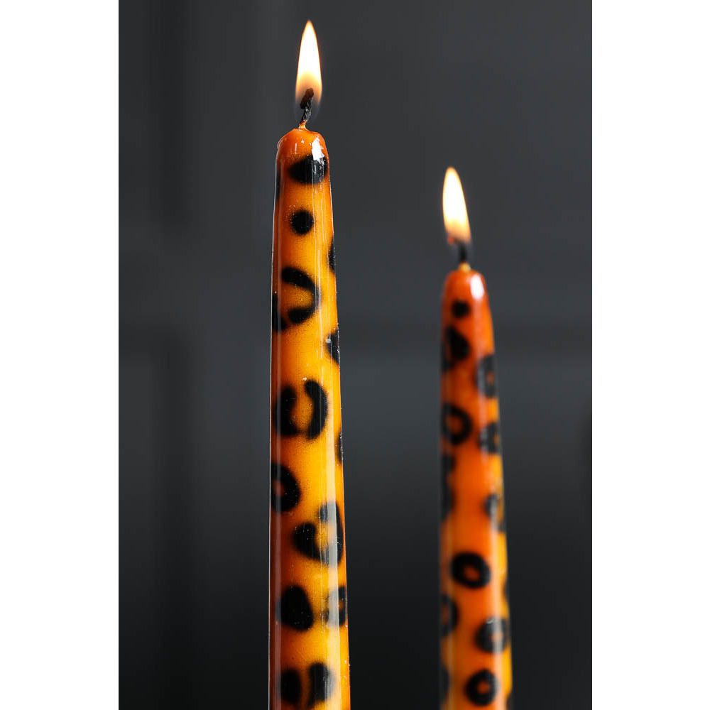 Set Of 2 Leopard Print Candles - image 1