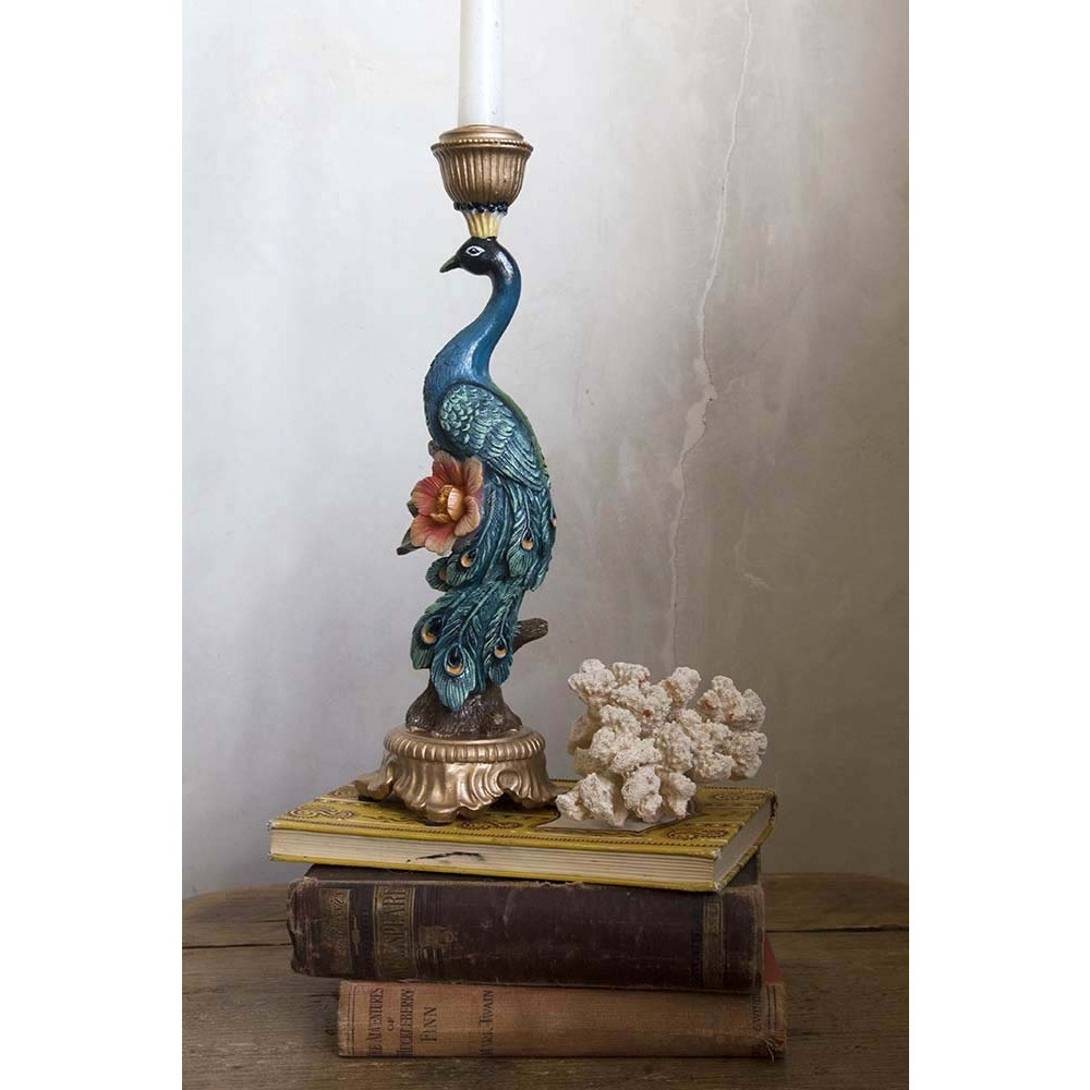 Spectacular Peacock Candle Holder - image 1