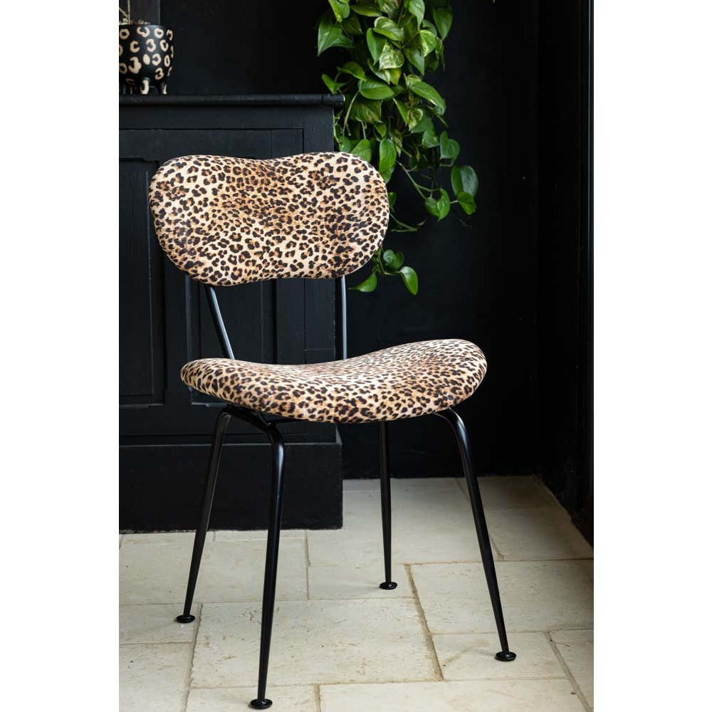 Austin Leopard Print Velvet Dining Chair