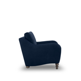 Beautiful Armchair In Indigo Blue Velvet - thumbnail 2