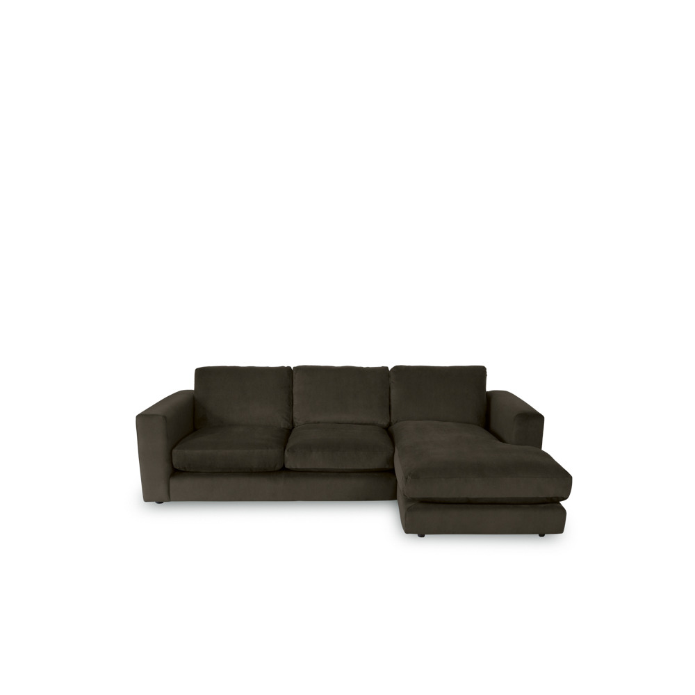 Gorgeous Chaise 3-Seater Sofa In Chocolate Brown Velvet - Right Handed - image 1