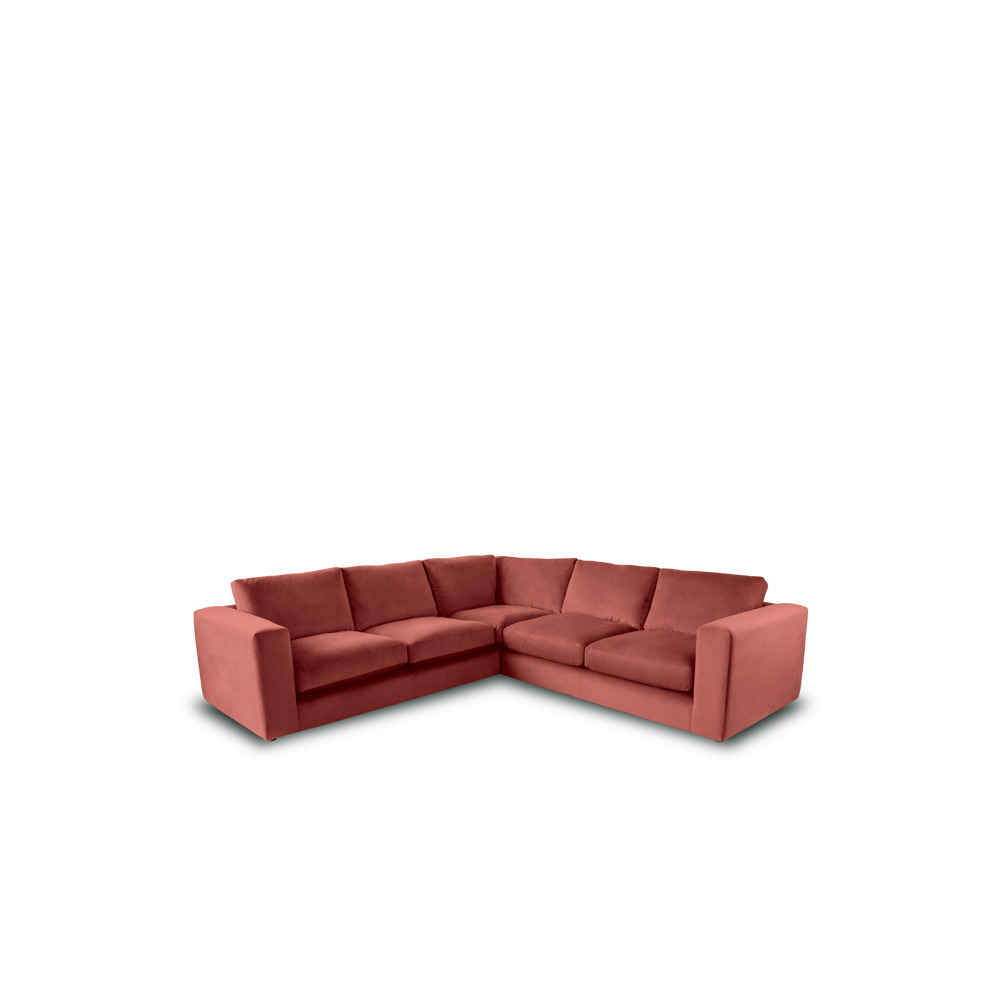 Gorgeous Corner Sofa In Rose Pink Velvet - image 1
