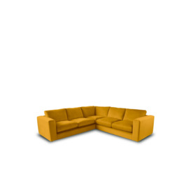 Gorgeous Corner Sofa In Turmeric Gold Velvet - thumbnail 1