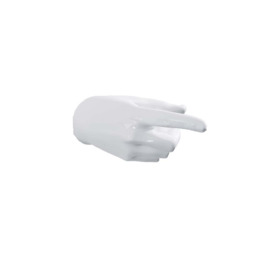 Pointing Hand Wall Art & Coat Hook - White