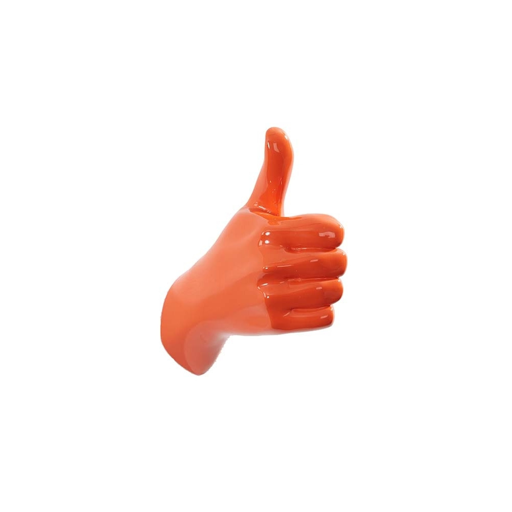 Thumbs Up Hand Wall Art & Coat Hook - Orange
