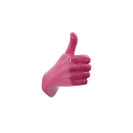Thumbs Up Hand Wall Art & Coat Hook - Hot Pink