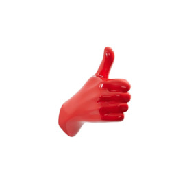Thumbs Up Hand Wall Art & Coat Hook - Red