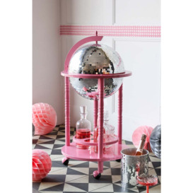 Pink & Silver Disco Ball Drinks Trolley Cart