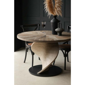 Round Elm Twisted Dining Table - thumbnail 1