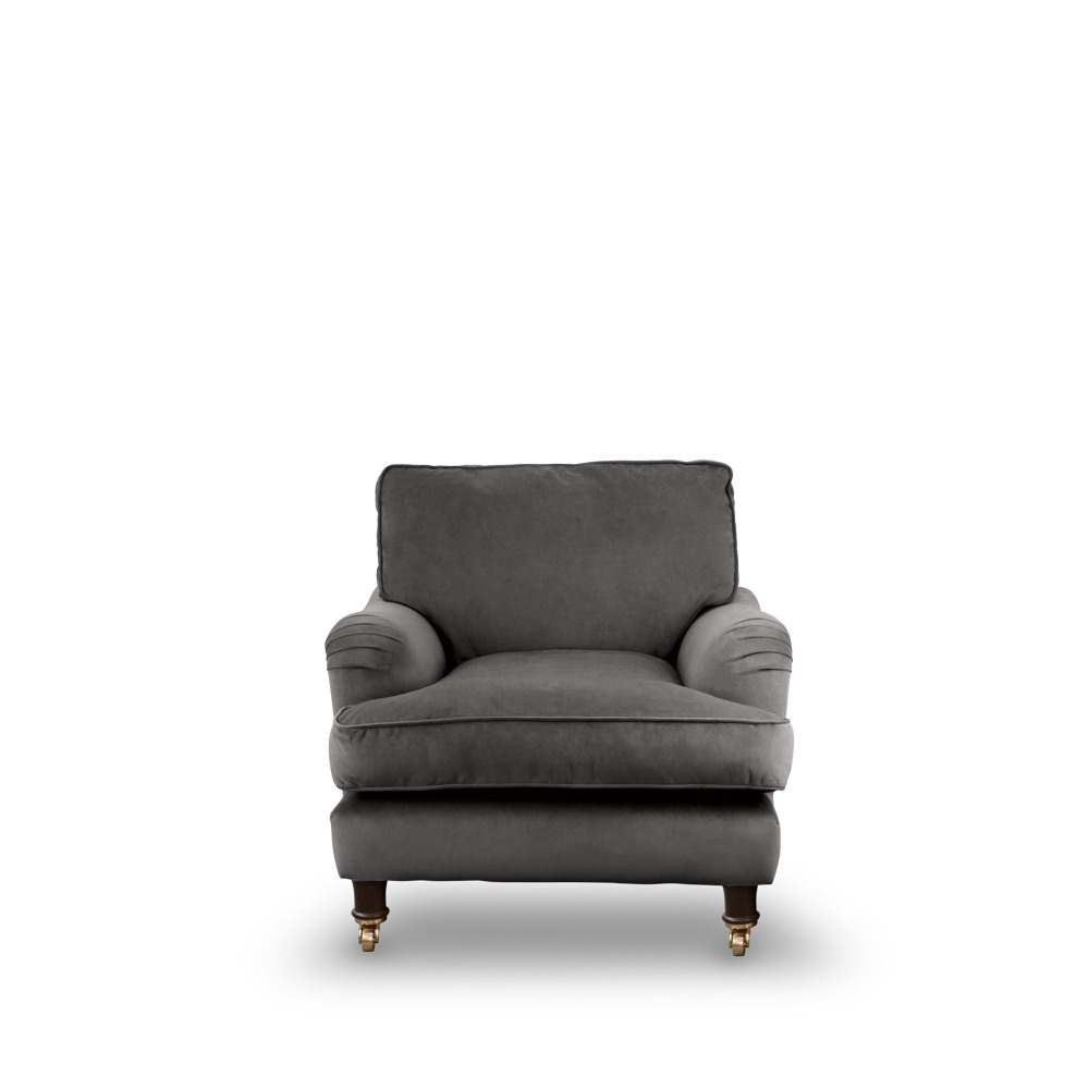 Perfect Armchair In Slate Grey Velvet - image 1