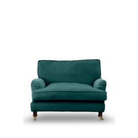 Perfect Loveseat In Kingfisher Teal Velvet - thumbnail 1