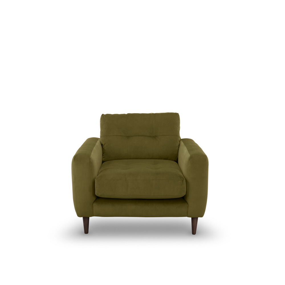 Suave Armchair In Moss Green Velvet - image 1