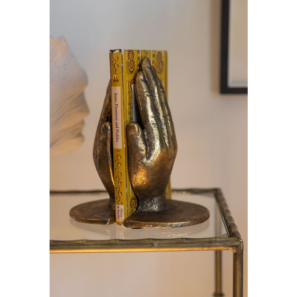 Gold Holding Hands Bookends