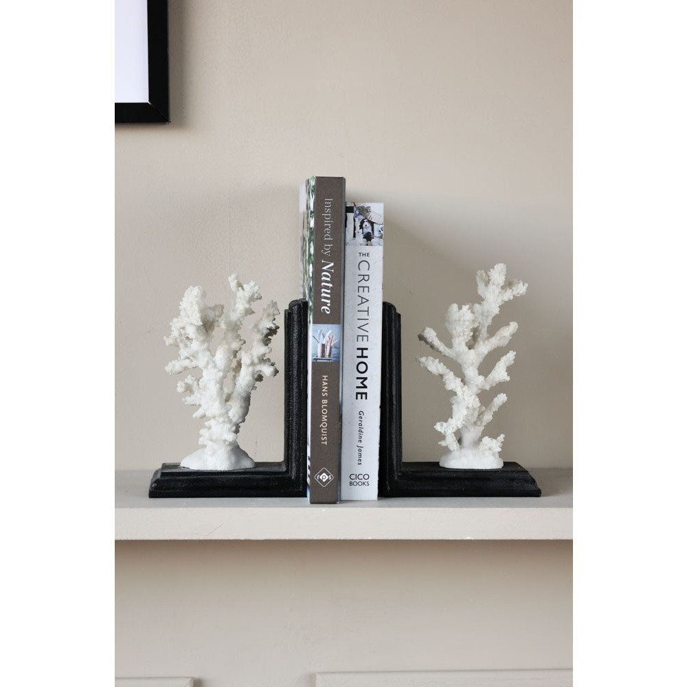 White Faux Coral Bookends - image 1
