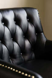 Black Faux Leather Chesterfield Armchair - thumbnail 5