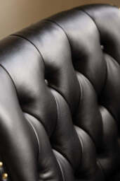Black Faux Leather Chesterfield Armchair - thumbnail 3