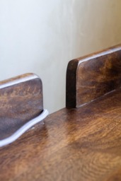 Dark Mango Wood Desk With Cable Gap - thumbnail 4