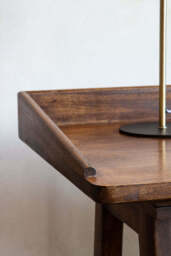 Dark Mango Wood Desk With Cable Gap - thumbnail 5