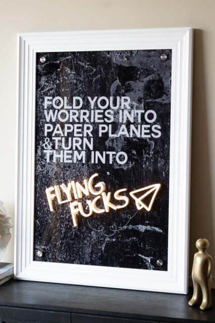 Flying Fuck Framed Neon Wall Light - image 1
