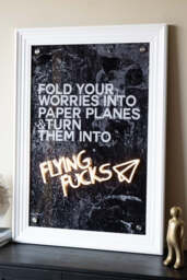 Flying Fuck Framed Neon Wall Light - Available in Two Options - thumbnail 1