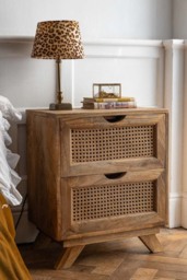 Rattan 2 Drawer Bedside Table - thumbnail 5