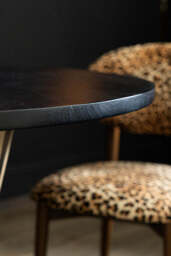 Round Carnival Stripe Wood Dining Table - thumbnail 3