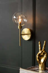Glass Globe & Brass Wall Light - thumbnail 5