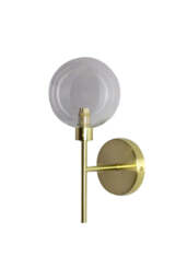 Glass Globe & Brass Wall Light - thumbnail 3