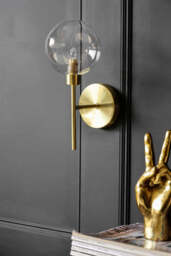 Glass Globe & Brass Wall Light - thumbnail 4
