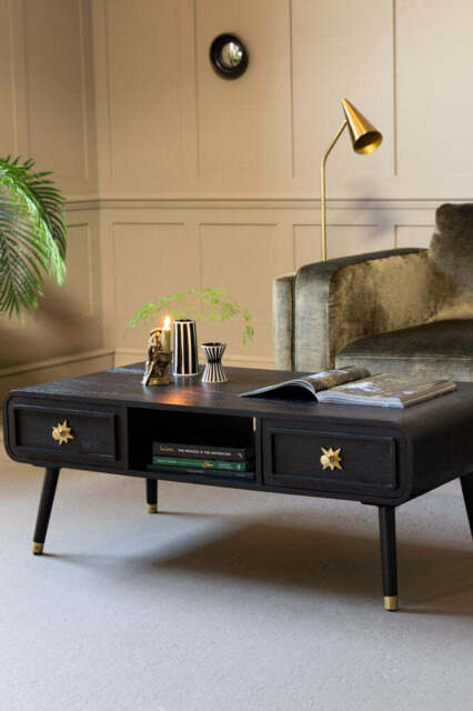 Black & Gold Ringo Storage Coffee Table - image 1