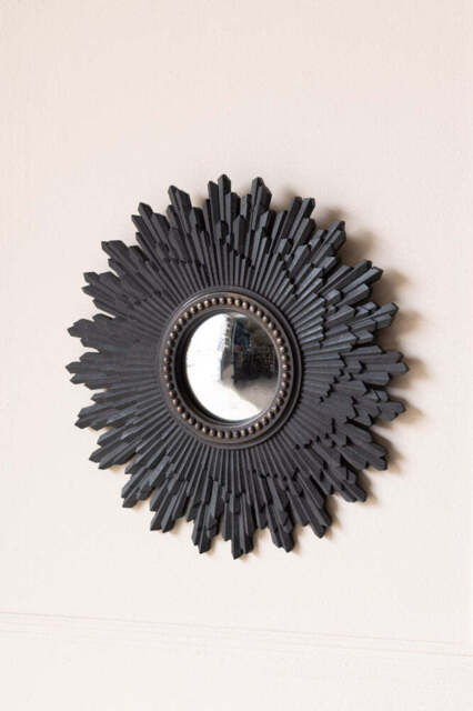 Black Starburst Traditional Convex Mirror - image 1