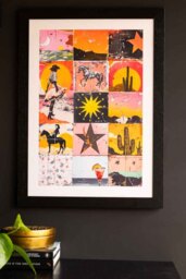 Sunset Wild West Print - Framed Or Unframed Available - thumbnail 1