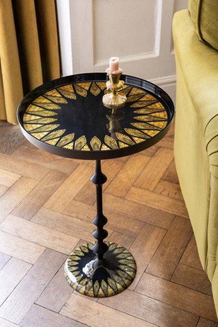 Black & Gold Art Deco Inspired Side Table - image 1