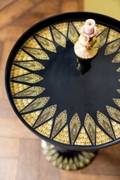 Black & Gold Art Deco Inspired Side Table - thumbnail 3
